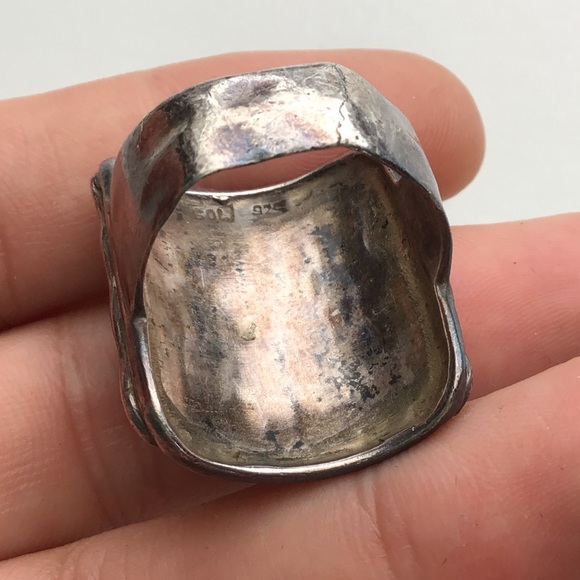 Mid Century Sterling Silver Square Grid ring - Picture 8 of 14